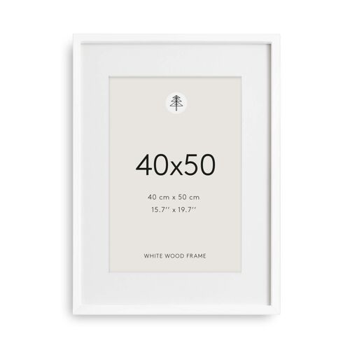 White Picture Frame, 40x50 - Made to order