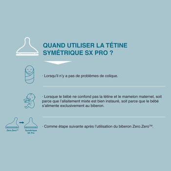 SUAVINEX, 2 x TÉTINES SYMETRIQUES SX PRO SILICONE Débit L 6M+ 10