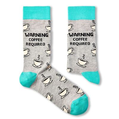 Café de advertencia unisex requerido en calcetines