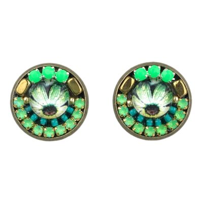 BOUCLES D'OREILLES BOUTON CITRON VERT