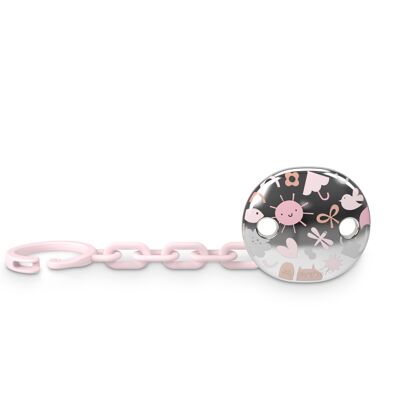 SUAVINEX, ATTACHE-SUCETTE BIJOU - MEMORIES rose