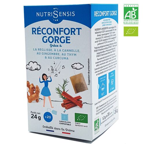 NUTRISENSIS - Infusion réconfort gorge bio - 20 sachets