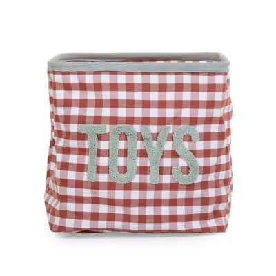 CHILDHOME, BASKET VICHY TERRACOTTA 30X30X30