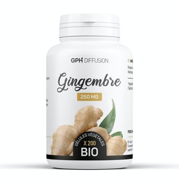 Gingembre Biologique - 250 mg - 200 gélules végétales 1