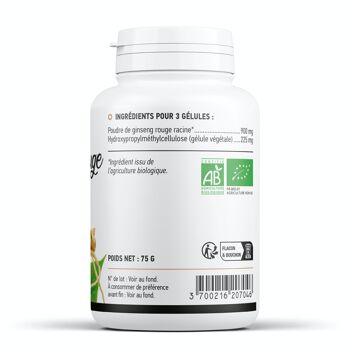 Ginseng rouge Biologique - 300 mg - 200 gélules végétales 3