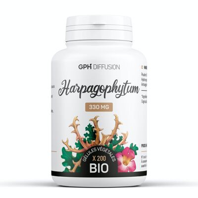 Harpagophytum orgánico - 330 mg - 200 cápsulas vegetales