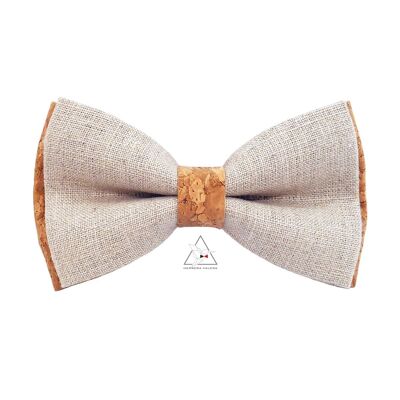 Linen and cork bow tie