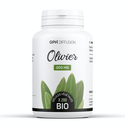 Organic Olive Tree - 200 mg - 200 vegetarian capsules