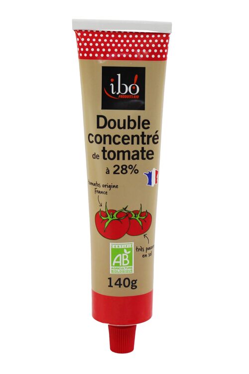 Double concentré de tomates à 28% en tube