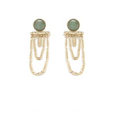 Ariane earrings pendant chains - Aventurine