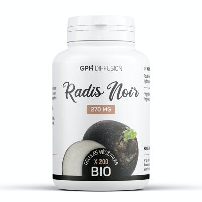 Organic black radish - 270 mg - 200 vegetable capsules