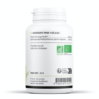 Sauge Biologique - 230 mg - 200 gélules végétales 3
