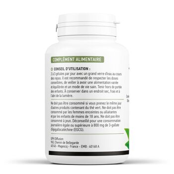 Thé vert Biologique - 250 mg - 200 gélules végétales 2