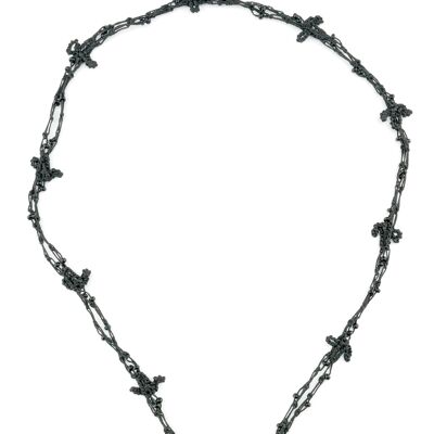 Handmade chain "OYA", carbon black