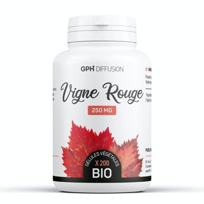Organic Red Vine - 250 mg - 200 vegetarian capsules
