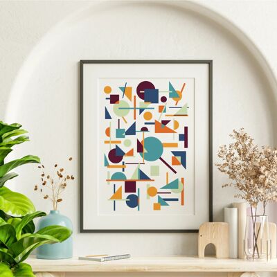 Geometric and colorful decorative poster A3/A4 - Citrus