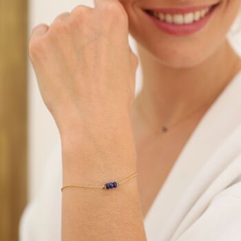 Bracelet en pierre naturelle de lapis lazuli bleu - Essentiel (Best Seller) 1