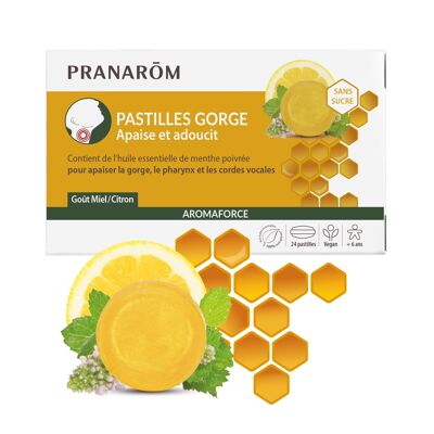 AROMAFORCE PASTILLES GORGRAND MIEL SANS SUCRE 24 PAST