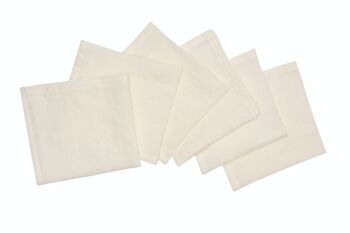 6 serviettes, 100 % lin, délavées, ivoire 1