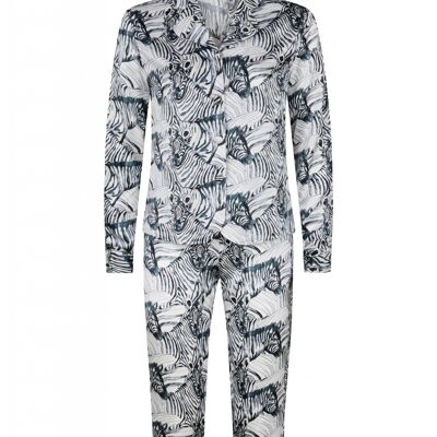 Pyjama-Set aus 100 % Seide mit Zebra-Print