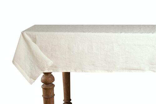 Tablecloth, 100% Linen, Stonewashed, Ivory