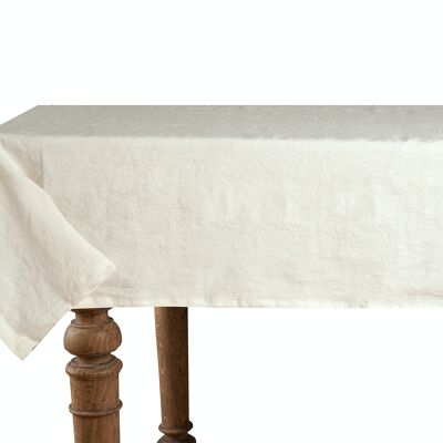 Tablecloth, 100% Linen, Stonewashed, Ivory