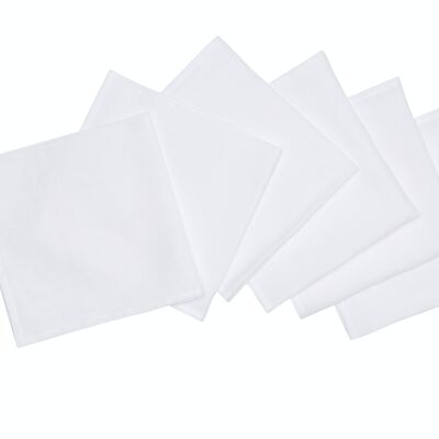 6 serviettes, 100 % lin, délavées, blanc
