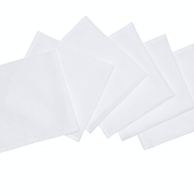 6 serviettes, 100 % lin, délavées, blanc
