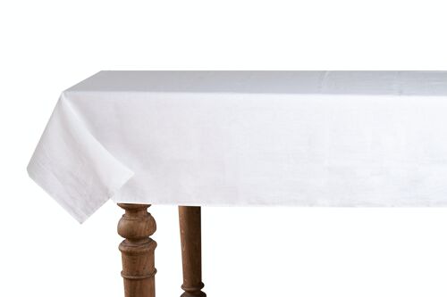 Tablecloth, 100% Linen, Stonewashed, White