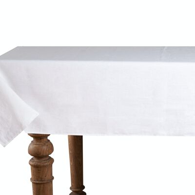 Tischdecke, 100 % Leinen, Stonewashed, Weiß