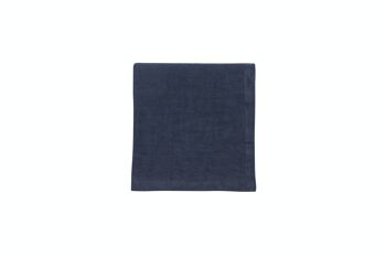 6 serviettes, 100 % lin, délavées, bleu profond 2