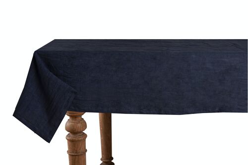 Tablecloth, 100% Linen, Stonewashed, Deep Blue