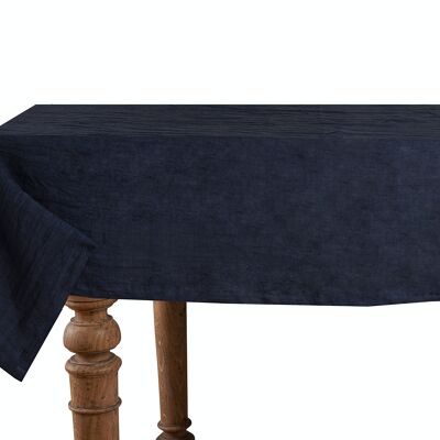 Tablecloth, 100% Linen, Stonewashed, Deep Blue