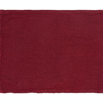 Placemats 100% Linen, Stonewashed, Cherry Red