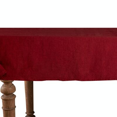 Tablecloth, 100% Linen, Stonewashed, Cherry Red