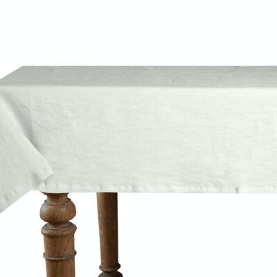 Tablecloth, 100% Linen, Stonewashed, Pearl