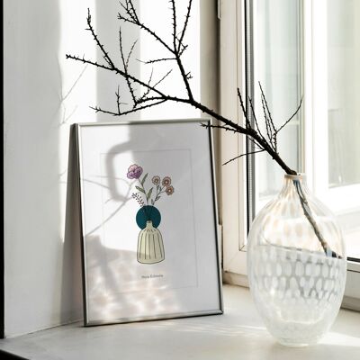 A3/A4 Minimalistisches dekoratives Poster mit Blumenmuster – Alyzée
