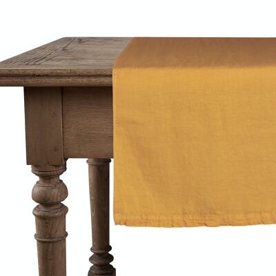 Runner, 100% Linen, Stonewashed, Ocher