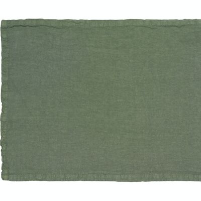 Placemats 100% Linen, Stonewashed, Olive Green