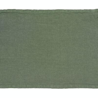 Placemats 100% Linen, Stonewashed, Olive Green