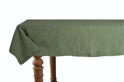 Tablecloth, 100% Linen, Stonewashed, Olive Green