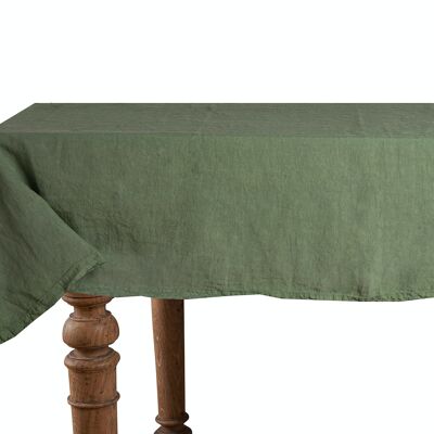 Tablecloth, 100% Linen, Stonewashed, Olive Green