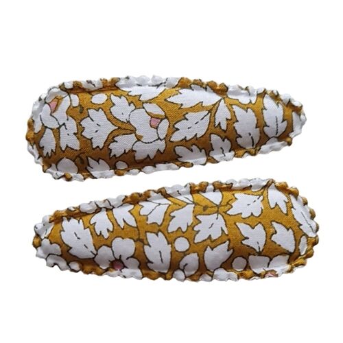 Almond Scallop Clips - Liberty Feather Fields Mustard