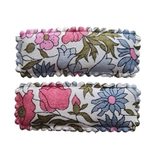 Classic Scallop Clips - Liberty Poppy & Daisy Linen