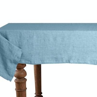 Tablecloth, 100% Linen, Stonewashed, Blue Horizon