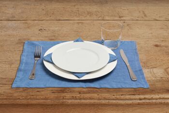 Sets de table 100% Lin, Stonewashed, Bluette 2