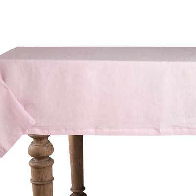 Mantel, 100 % lino, lavado a la piedra, rosa claro