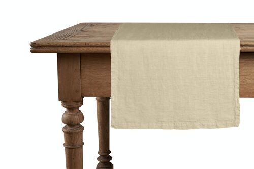 Runner, 100% Linen, Stonewashed, Sand