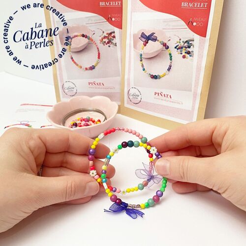 Buy wholesale Multicolor Piñata children's bracelet kit Pink