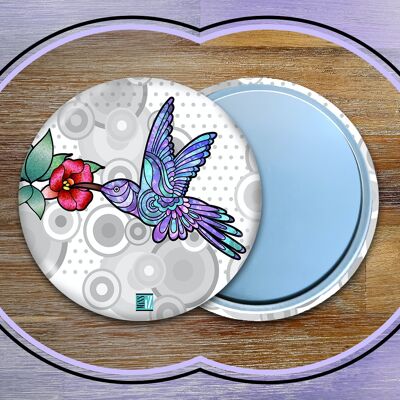 Pocket mirrors - Hummingbird friends BLUE